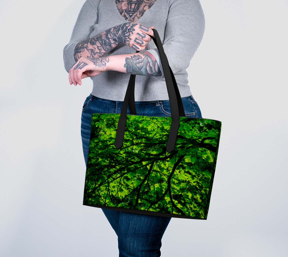 Tree Light Vegan Leather Tote Bag