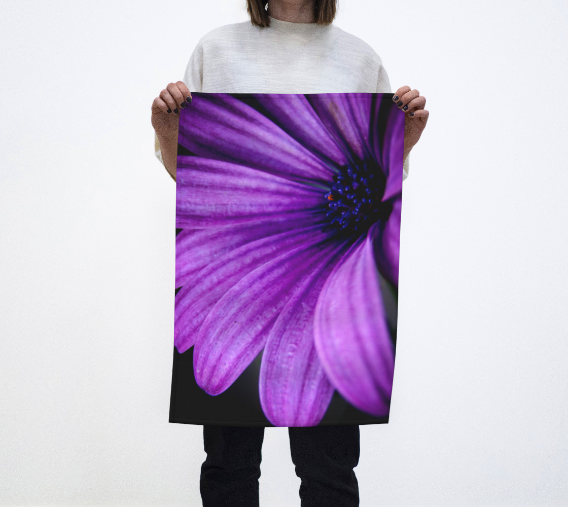 Violet Summer Floral Tea Towel