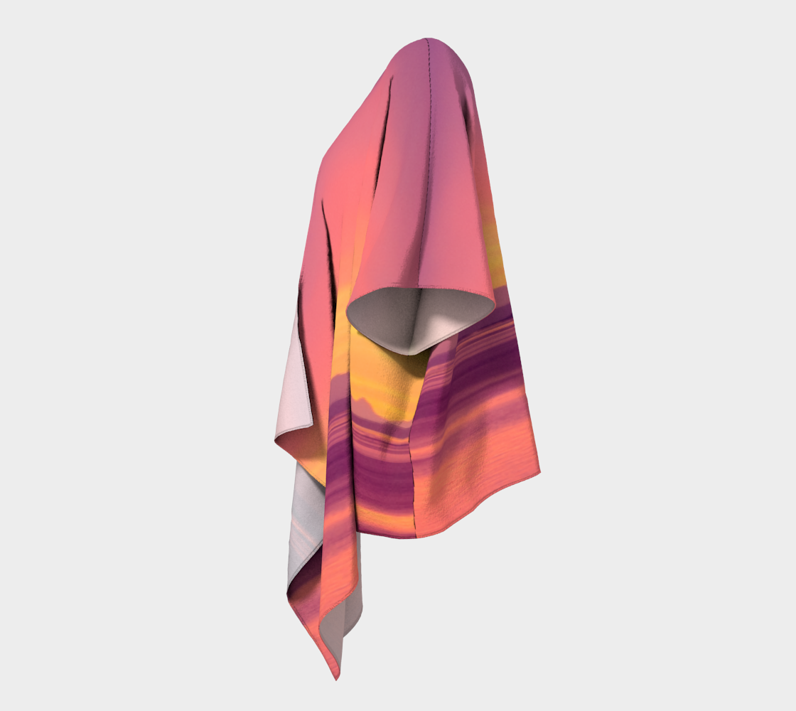 Left side of Vancouver Island Sunset II draped kimono.