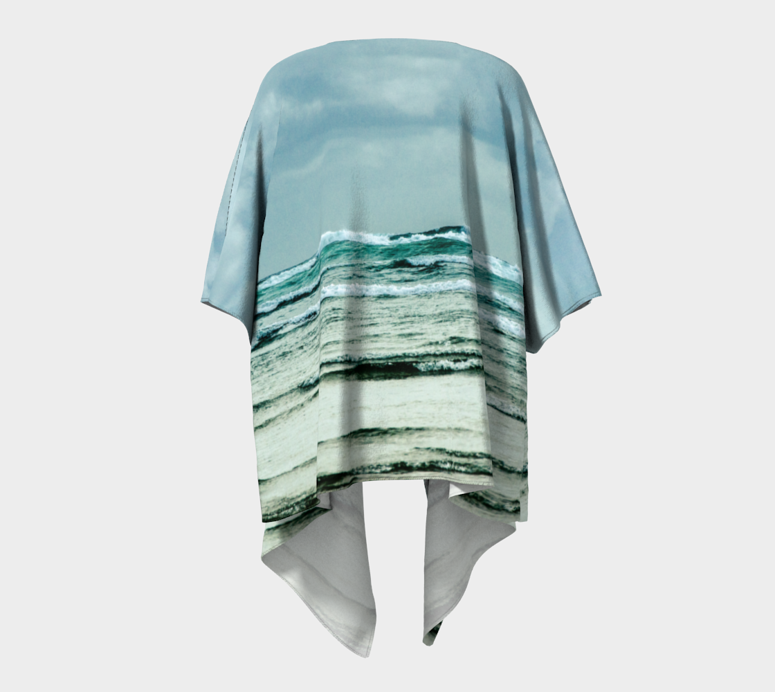 Back of Ocean Calling Draped kimono.