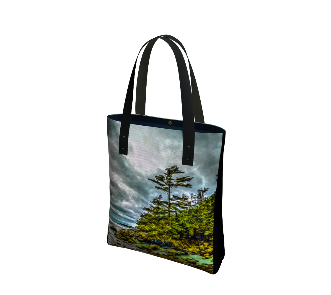 Inspiring West Coast Basic and Urban Tote Bags featuring printed artwork by Roxy Hurtubise. 