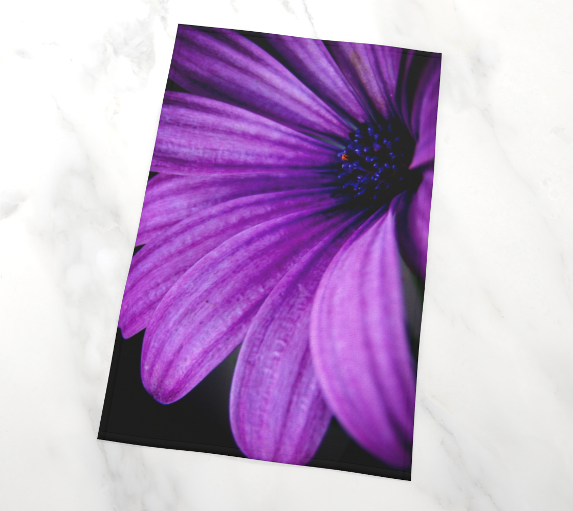 Violet Summer Floral Tea Towel