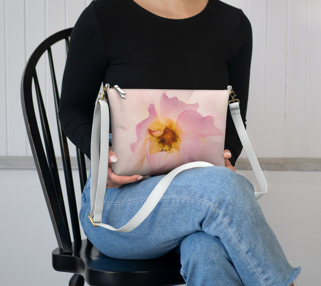 Center of My Universe Rose Vegan Leather Crossbody Purse