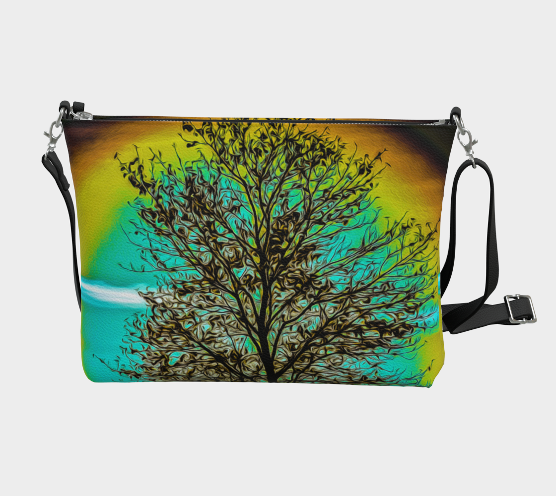 Island Tree of Life Vegan Leather Crossbody Purse