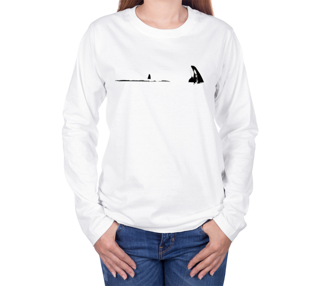 Orca Spy Hop Long Sleeve Unisex T-Shirt Van Isle Goddess 100% cotton crew neck long sleeve super comfy tee is a must-have basic for any wardrobe.  Features:  Flattering unisex fit Cozy long sleeves Crew neck Made with Milltex lightweight fabric Sizes small to 2XL