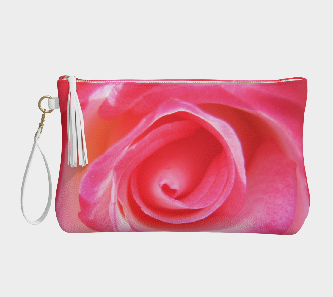 Sparkle Rose Vegan Leather Makeup Bag