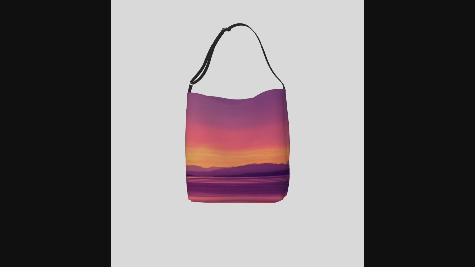 Video for Vancouver Island Sunset Neoprene Day Tote: Captivating Coastal Evening Print Bag