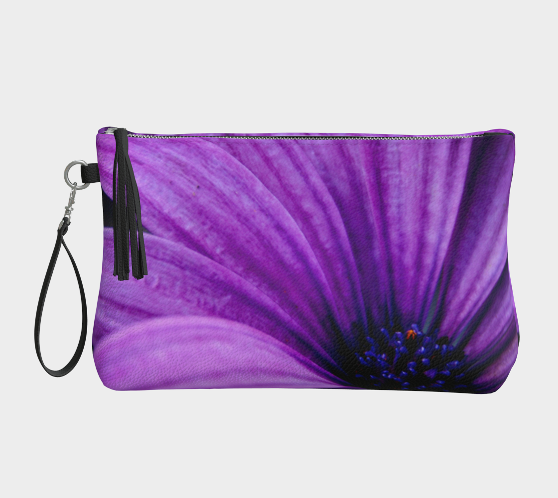 Violet Summer Vegan Leather Makeup Bag