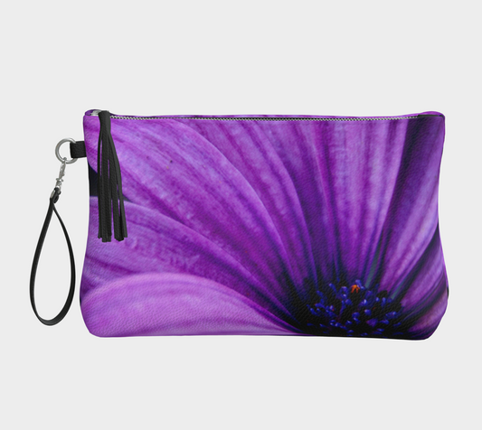 Violet Summer Vegan Leather Makeup Bag