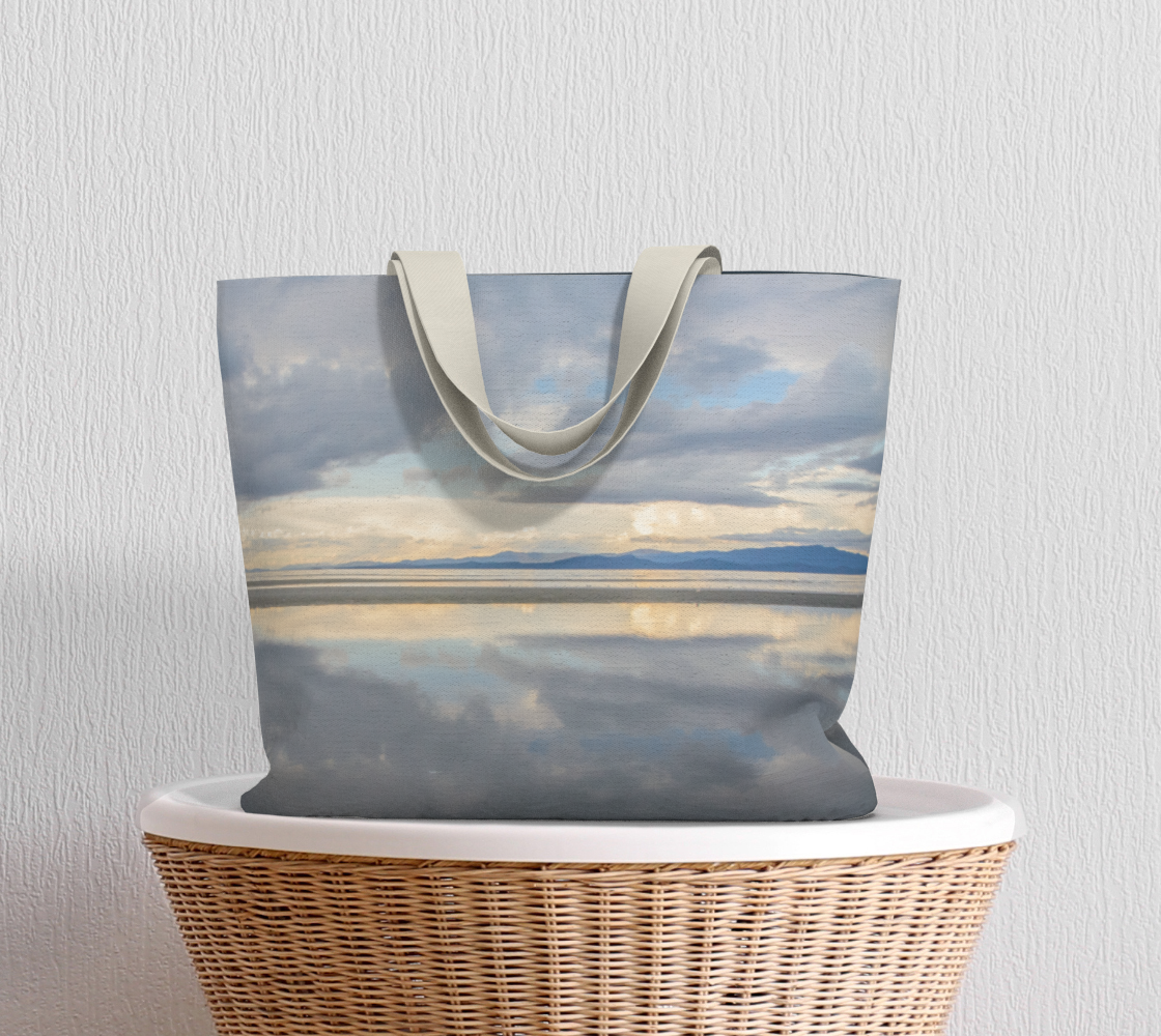 Van Isle Goddess Light Language Parksville Beach oversized market tote.