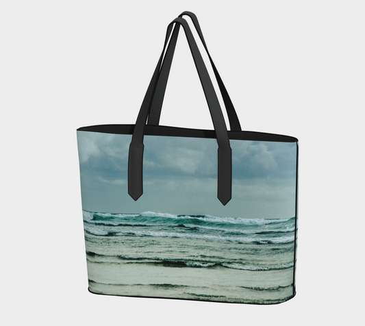 Ocean Calling Long Beach Tofino Vegan Leather Tote Bag