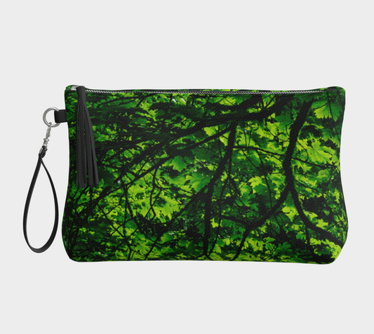 Canopy of Leaves Vegan Leather Makeup Bag