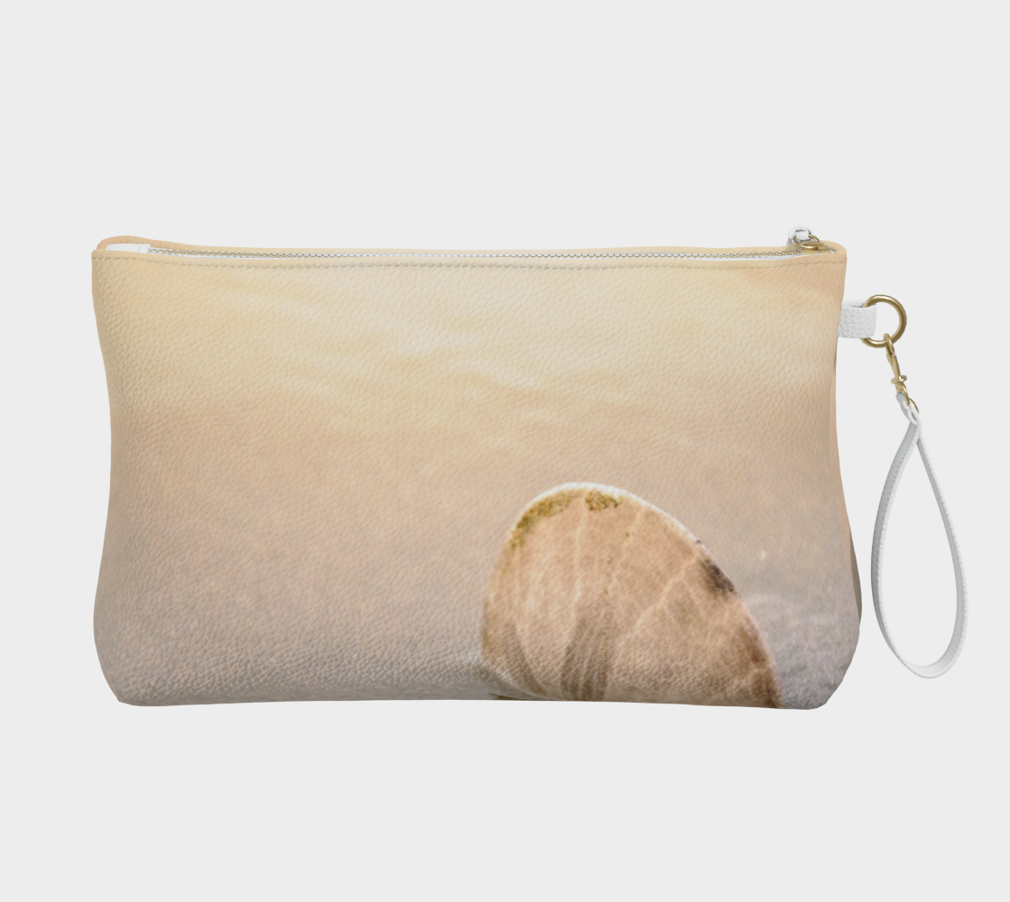 Standing in the Glow Sand Dollar Vegan Leather Makeup Bag