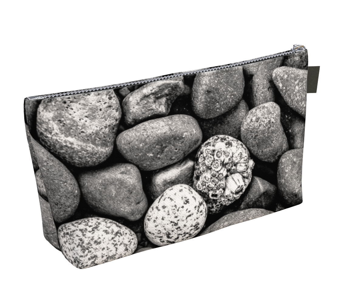 Beach Rocks Makeup Bag by Van Isle Goddess Vancouver island available in 2 sizes