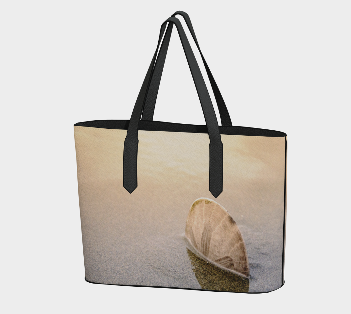 Standing in the Glow Sand Dollar Vegan Leather Tote Bag