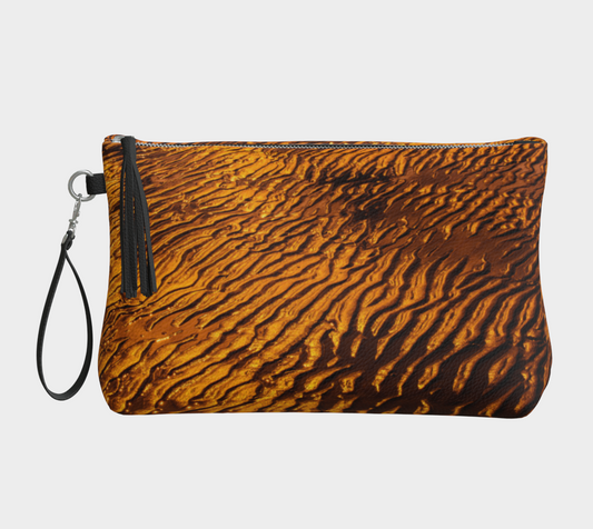 Golden Sand Vegan Leather Makeup Bag