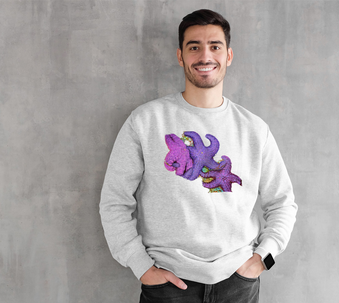 Starfish Cluster Crewneck Sweatshirt What’s better than a super cozy sweatshirt? A super cozy sweatshirt from Van Isle Goddess!  Super cozy unisex sweatshirt for those chilly days.  Excellent for men or women.   Fit is roomy and comfortable. 