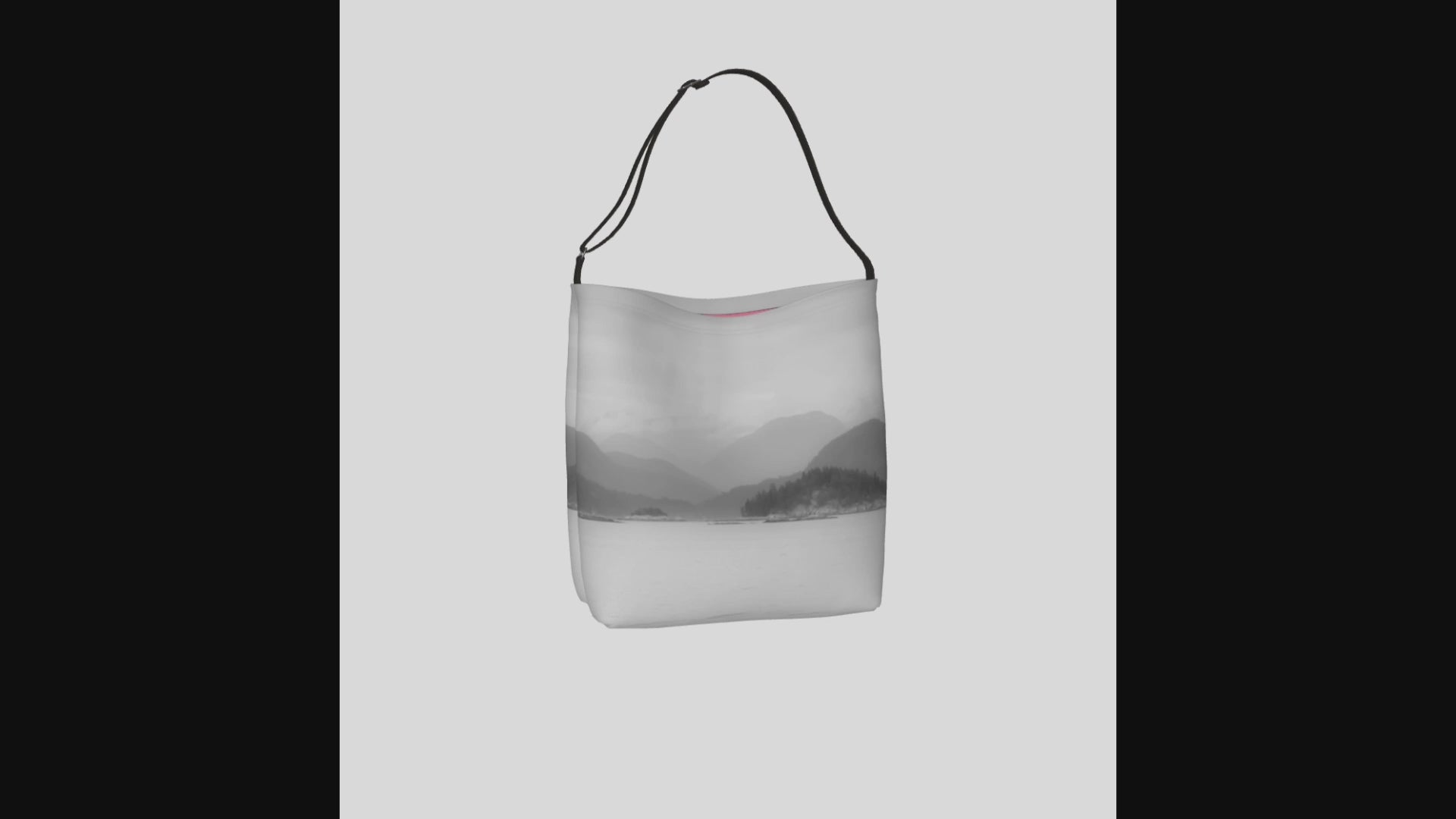 Video Pacific Mist Quadra Island Neoprene Day Tote: Enchanting Coastal Fog Print Bag