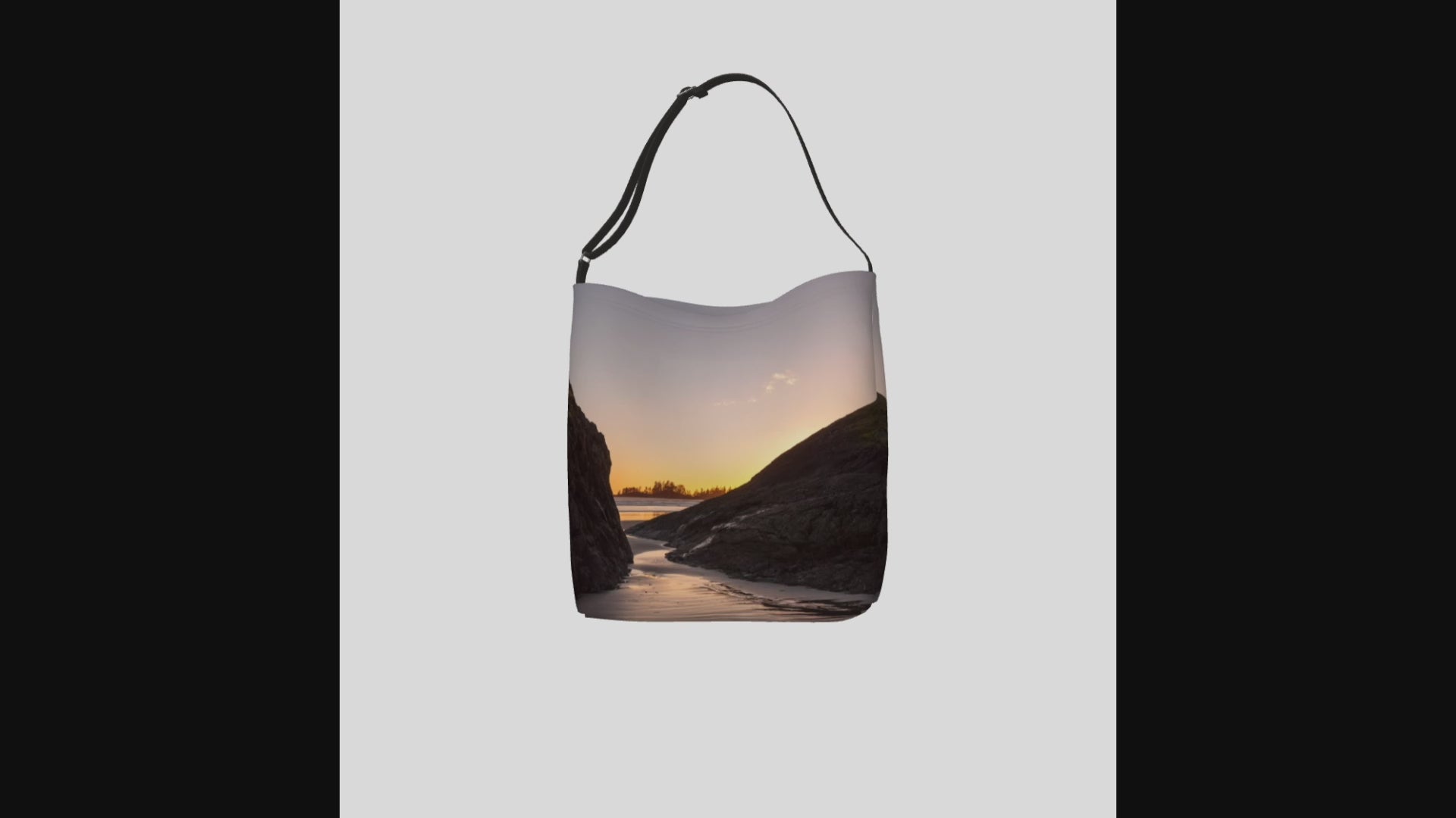 Video Long Beach Sunset Tofino Neoprene Day Tote: Breathtaking Coastal Landscape Print Bag