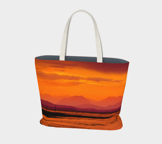 Van Isle Goddess Saratoga Beach Sunset oversized Market Tote.