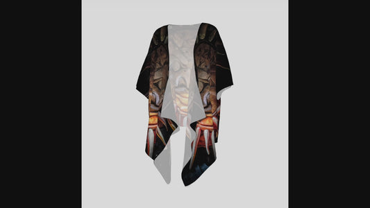 Sun Mask Totem Draped Kimono