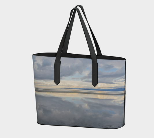 Light Language Vegan Leather Tote Bag