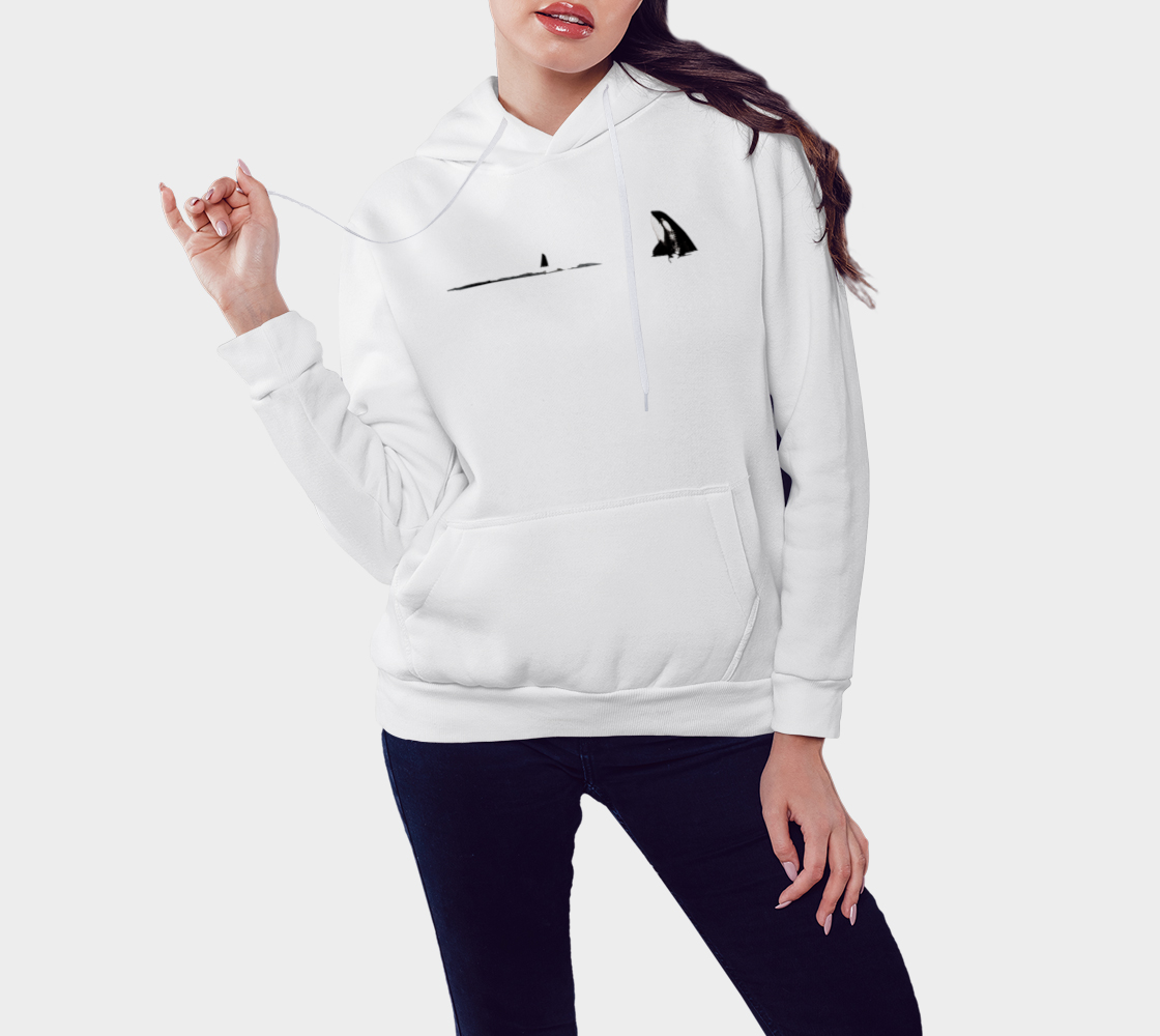 Orca Spy Hop Unisex Pullover Hoodie Your Van Isle Goddess unisex pullover hoodie is a great classic hoodie!  Created with state of the art tri-tex material which is a non-shrink poly middle encased in two layers of ultra soft cotton face and lining.  Features:  super cozy fluffy cotton lining double fleece lined hood kangaroo pocket flat drawcord non shrink fabric unisex fit designed to suit diverse body types