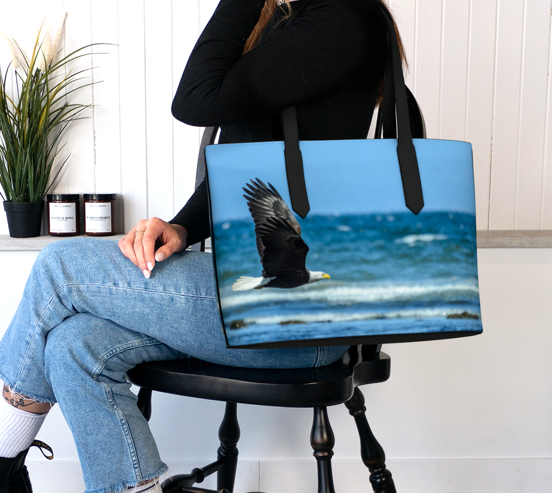 Fly Like A Eagle Vegan Leather Tote Bag
