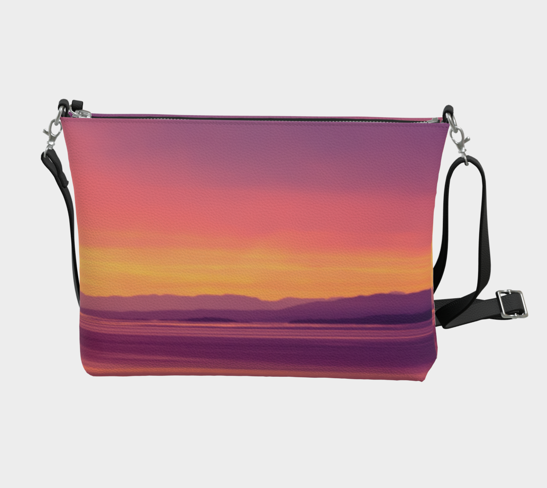 Vancouver Island Sunset Vegan Leather Crossbody Purse