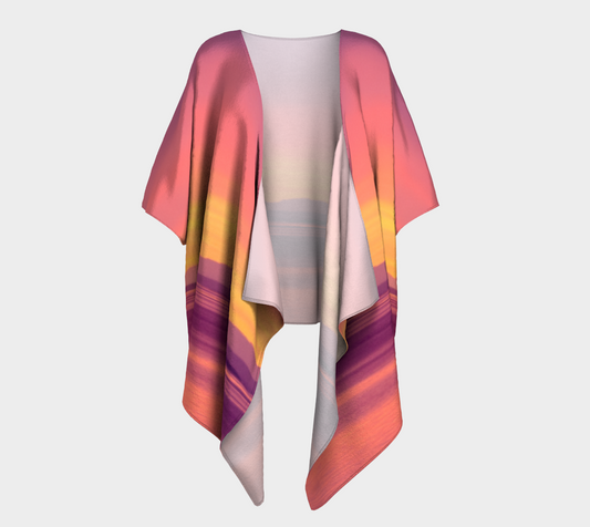 Vancouver Island Sunset II Draped Kimono