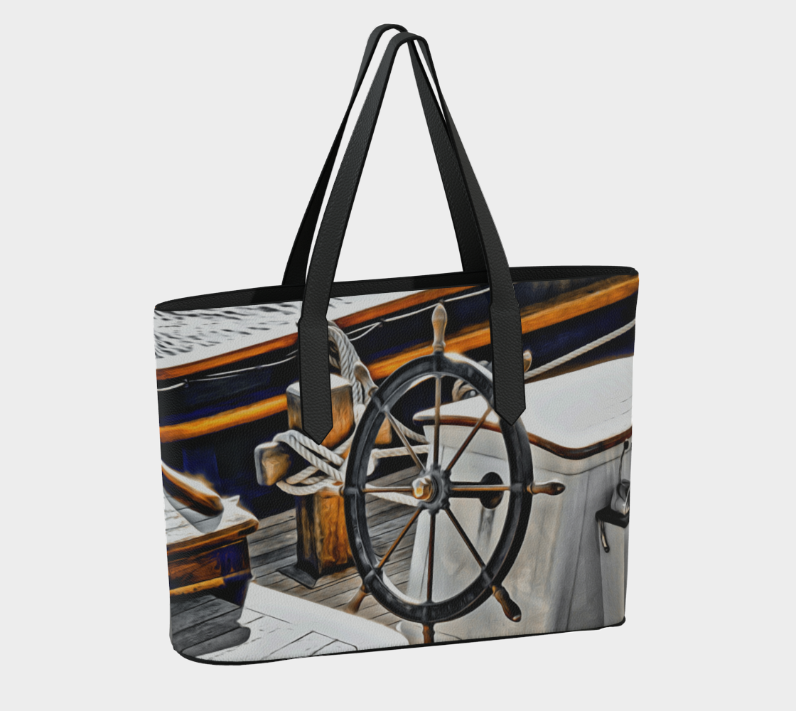 Sailboat Dream Vegan Leather Tote Bag
