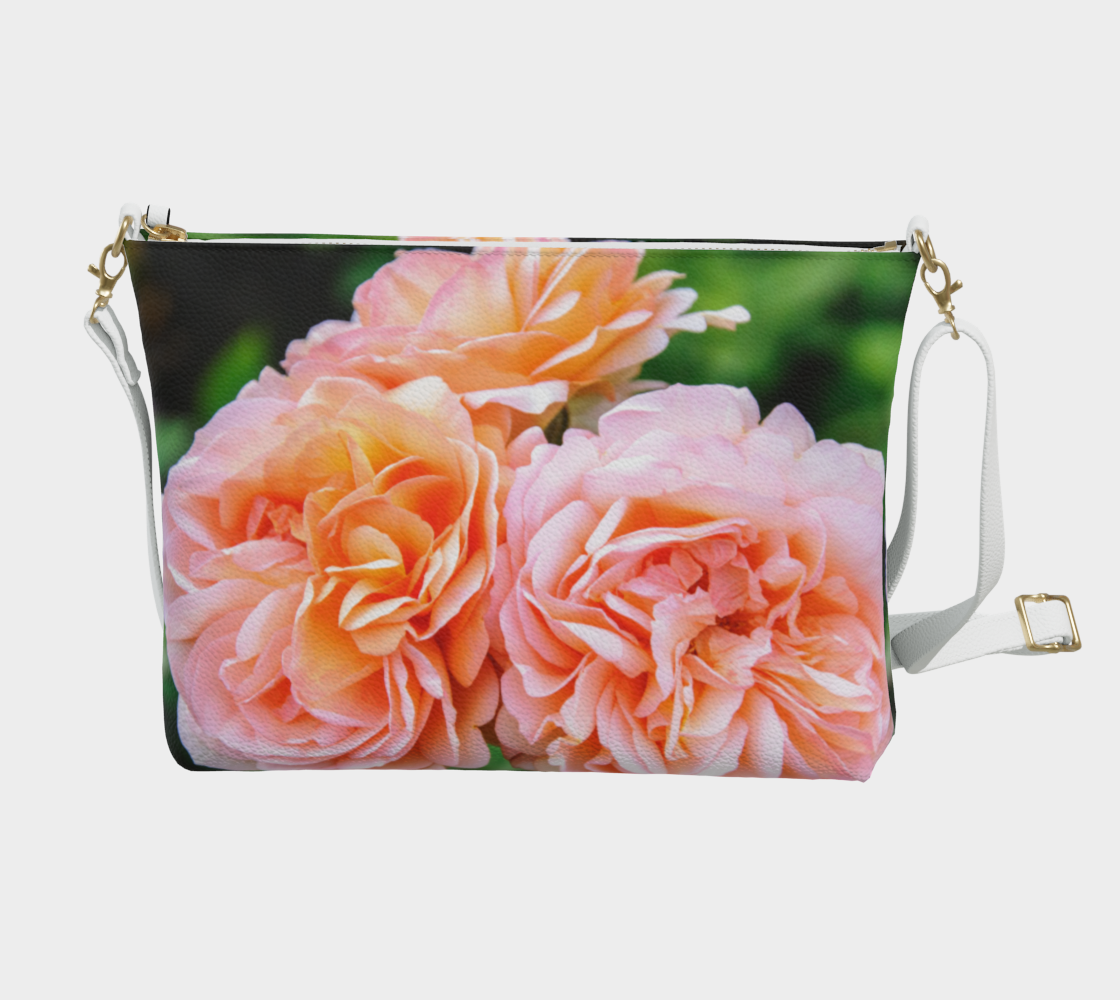 Happy Roses Vegan Leather Crossbody Purse