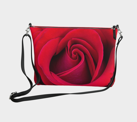 Red Red Rose Vegan Leather Crossbody Purse