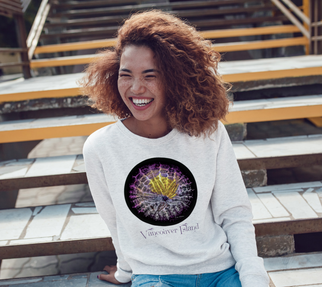 Spotlight Sand Dollar Vancouver Island Crewneck Sweatshirt What’s better than a super cozy sweatshirt? A super cozy sweatshirt from Van Isle Goddess!  Super cozy unisex sweatshirt for those chilly days.  Excellent for men or women.   Fit is roomy and comfortable. 