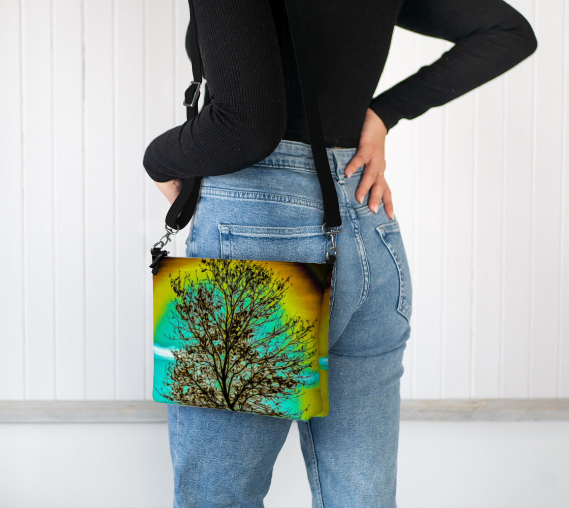 Island Tree of Life Vegan Leather Crossbody Purse