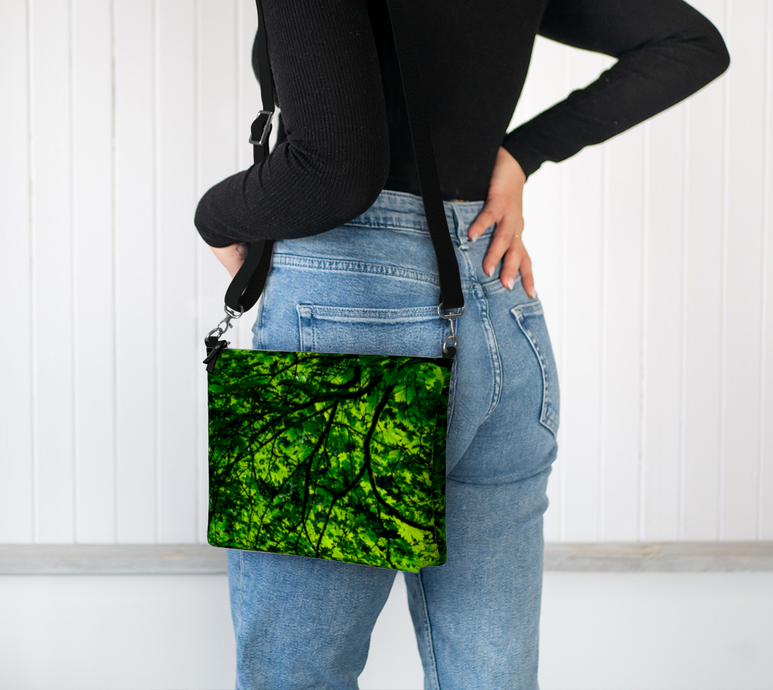 Canopy of Leaves Vegan Leather Crossbody Purse