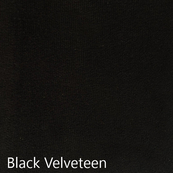 Black velveteen fabric selection