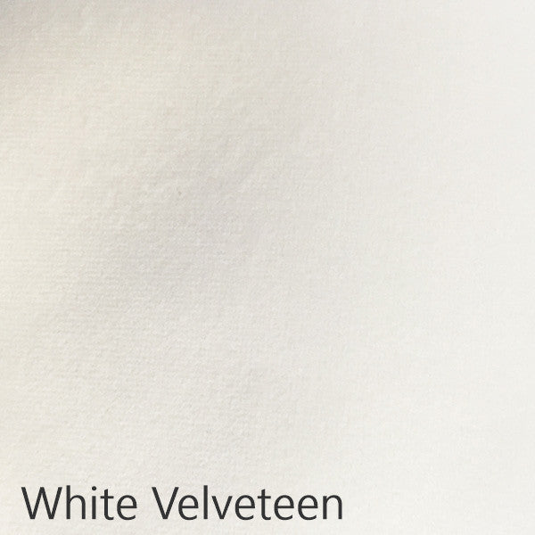 White velveteen fabric selection