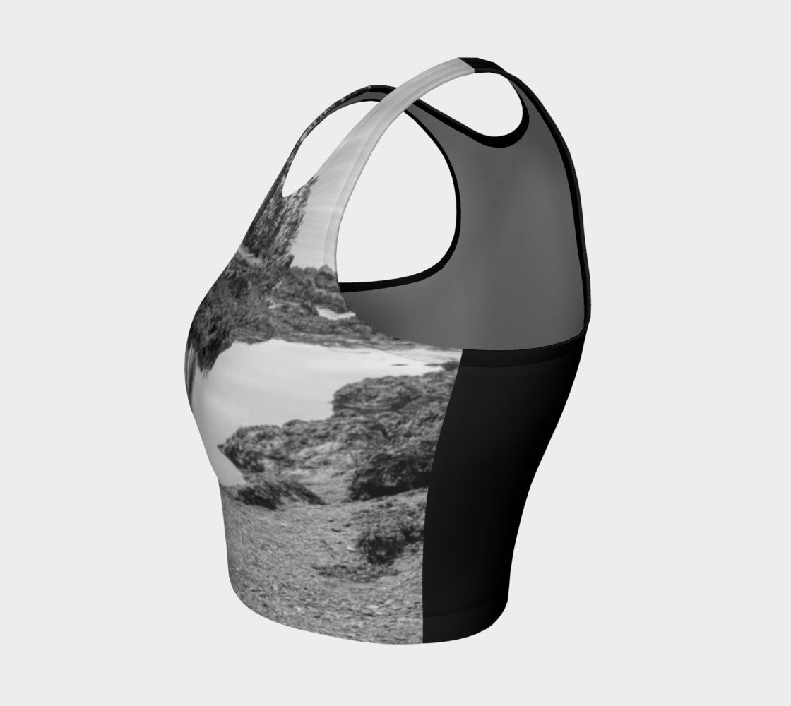 Big Beach Ucluelet  Active Crop Top  features a favourite beach in Ucluelet called Big Beach.