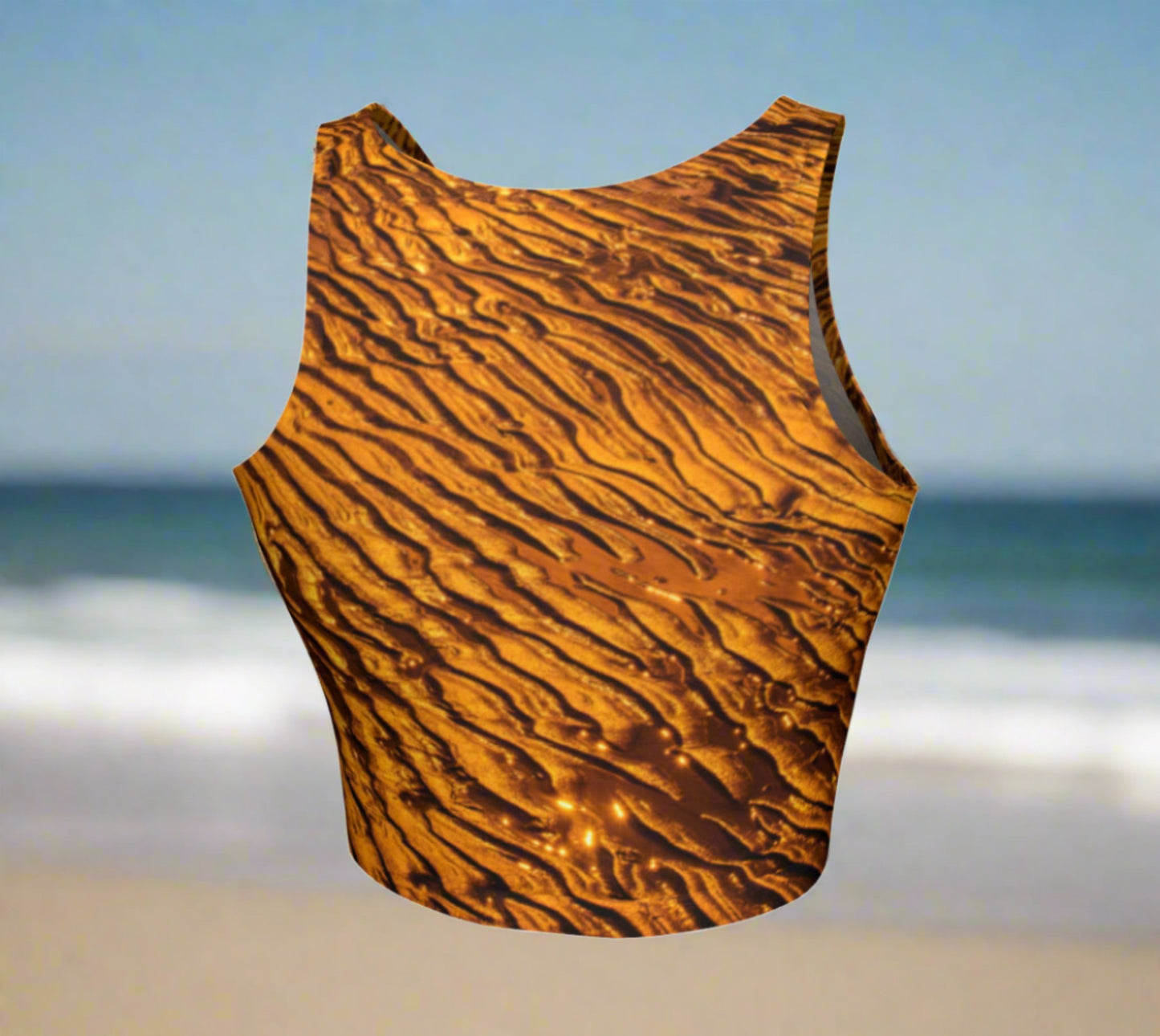 Golden Sand  Athletic Crop Top  Golden Sand artwork by Roxy Hurtubise  