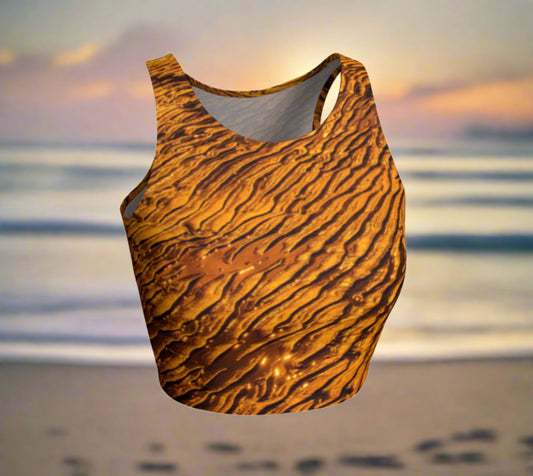 Golden Sand  Athletic Crop Top  Golden Sand artwork by Roxy Hurtubise  