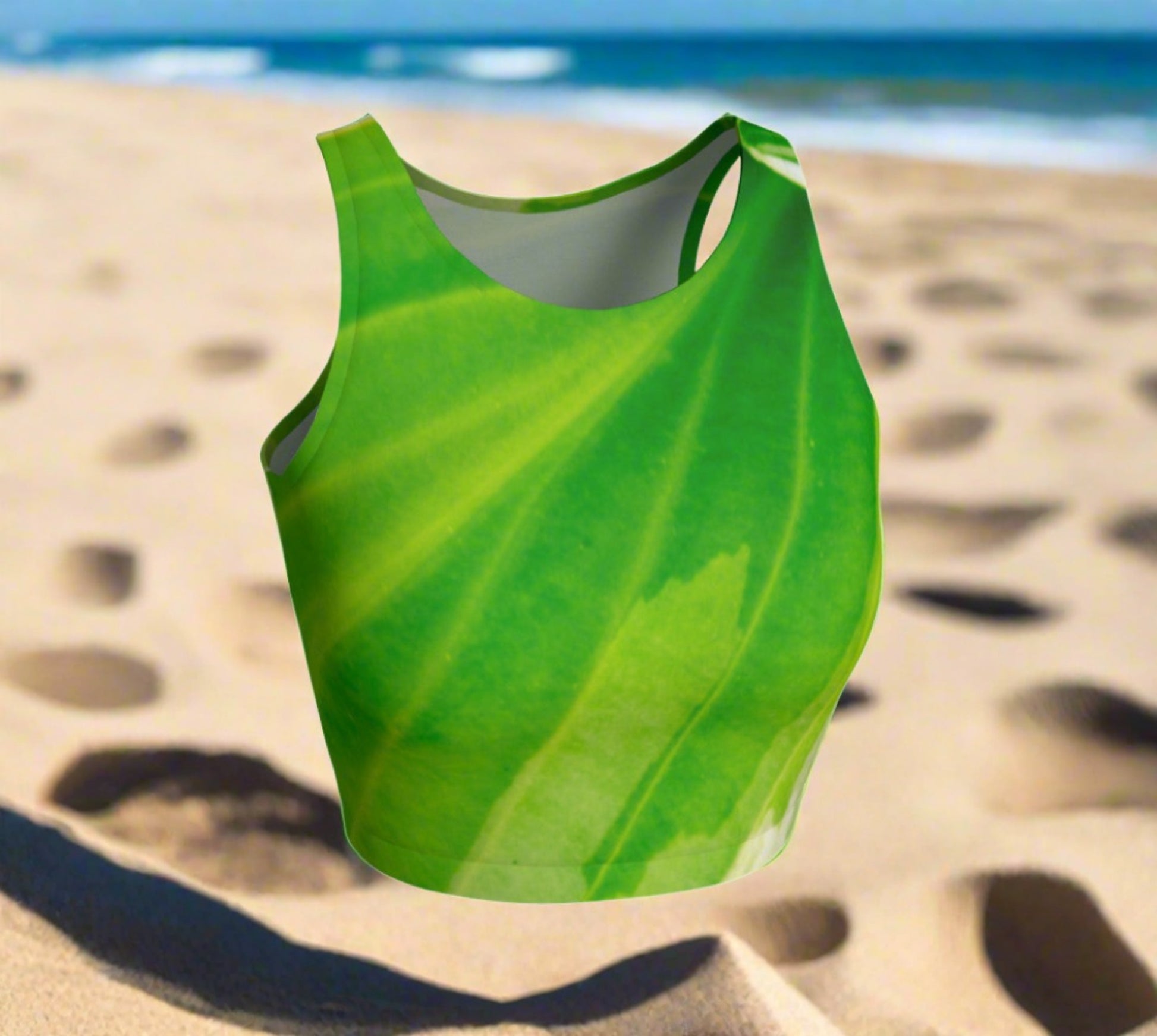Hosta Green Active Crop Top  Hosta Green artwork by Roxy Hurtubise   