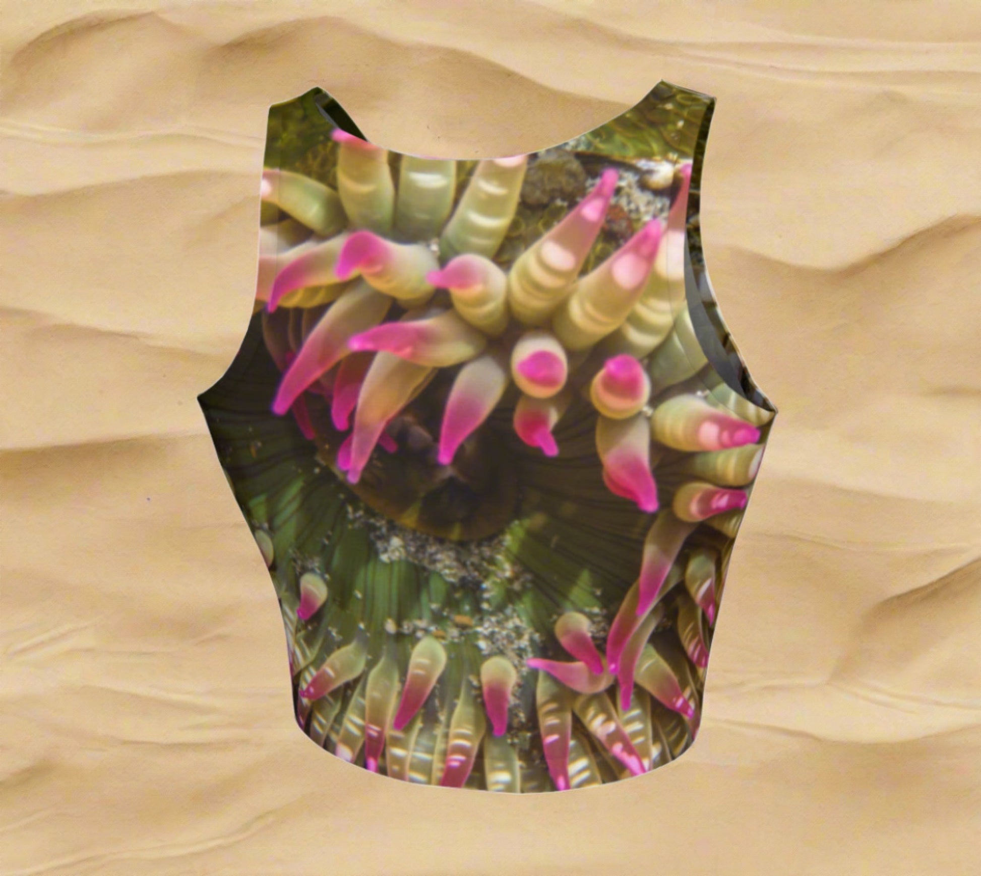 Enchanted Sea Anemone Active Crop Top  Enchanted Sea Anemone artwork by Roxy Hurtubise  