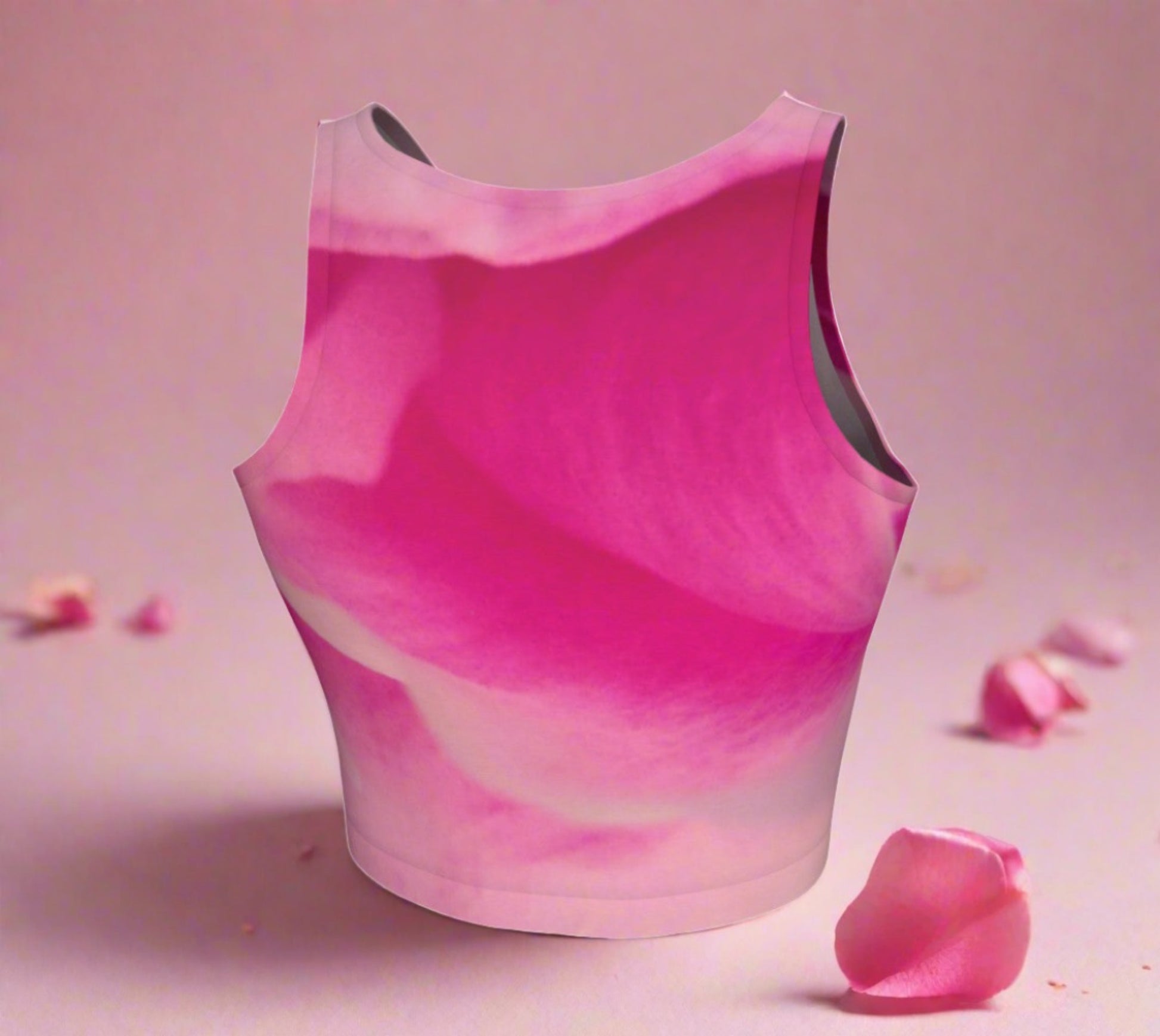 Rose Petal Kiss Active Crop Top  Rose Petal Kiss is a image of rose petals.