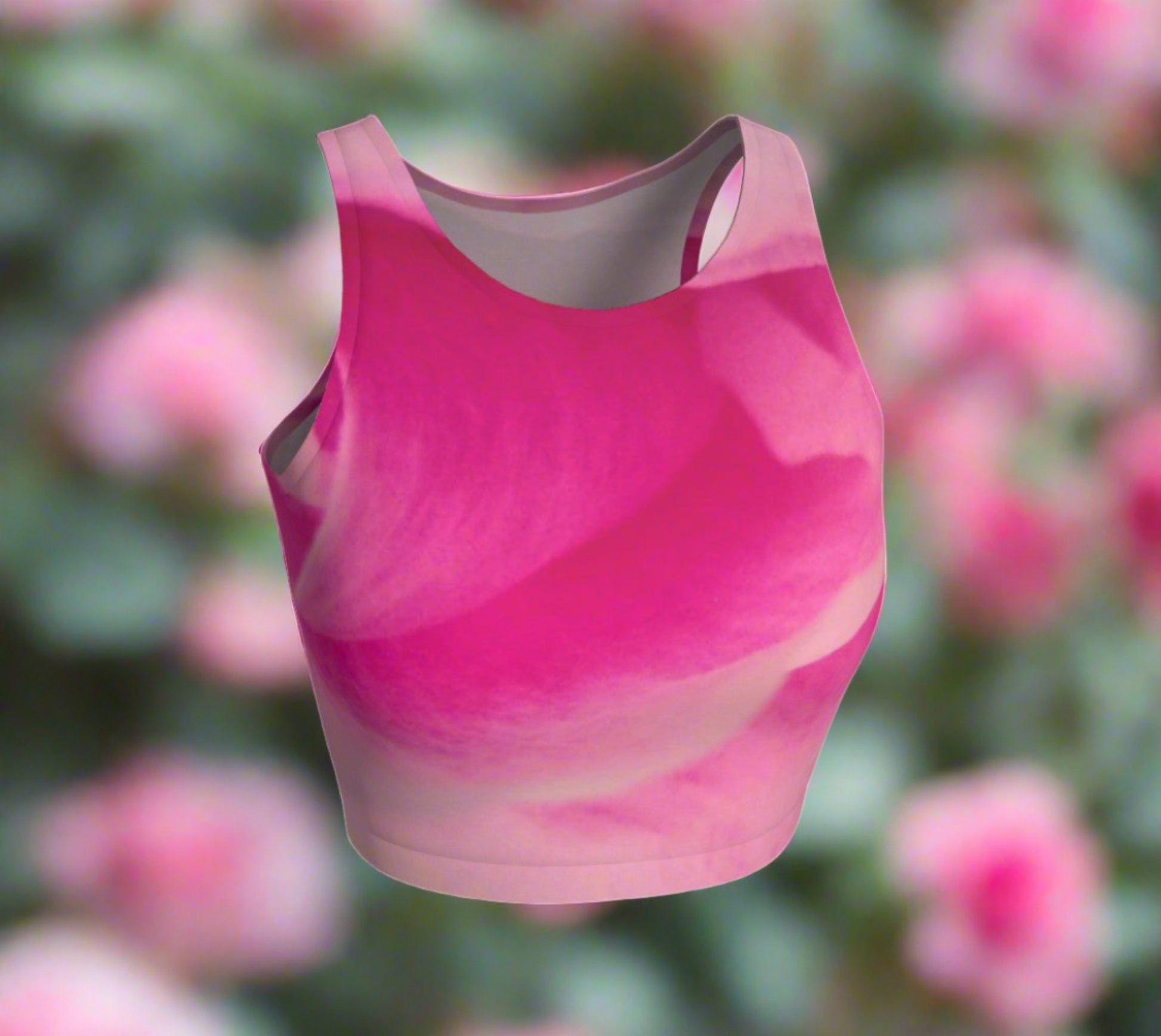 Rose Petal Kiss Active Crop Top  Rose Petal Kiss is a image of rose petals.