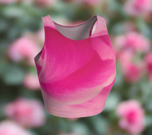 Rose Petal Kiss Active Crop Top  Rose Petal Kiss is a image of rose petals.