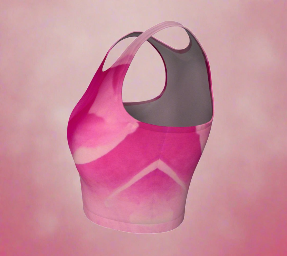 Rose Petal Kiss Active Crop Top  Rose Petal Kiss is a image of rose petals.