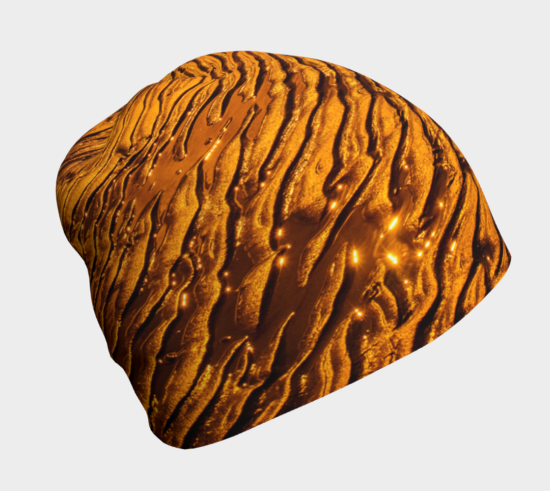 Left side Golden Sand Beanie by Roxy Hurtubise VanIsleGoddess.Com