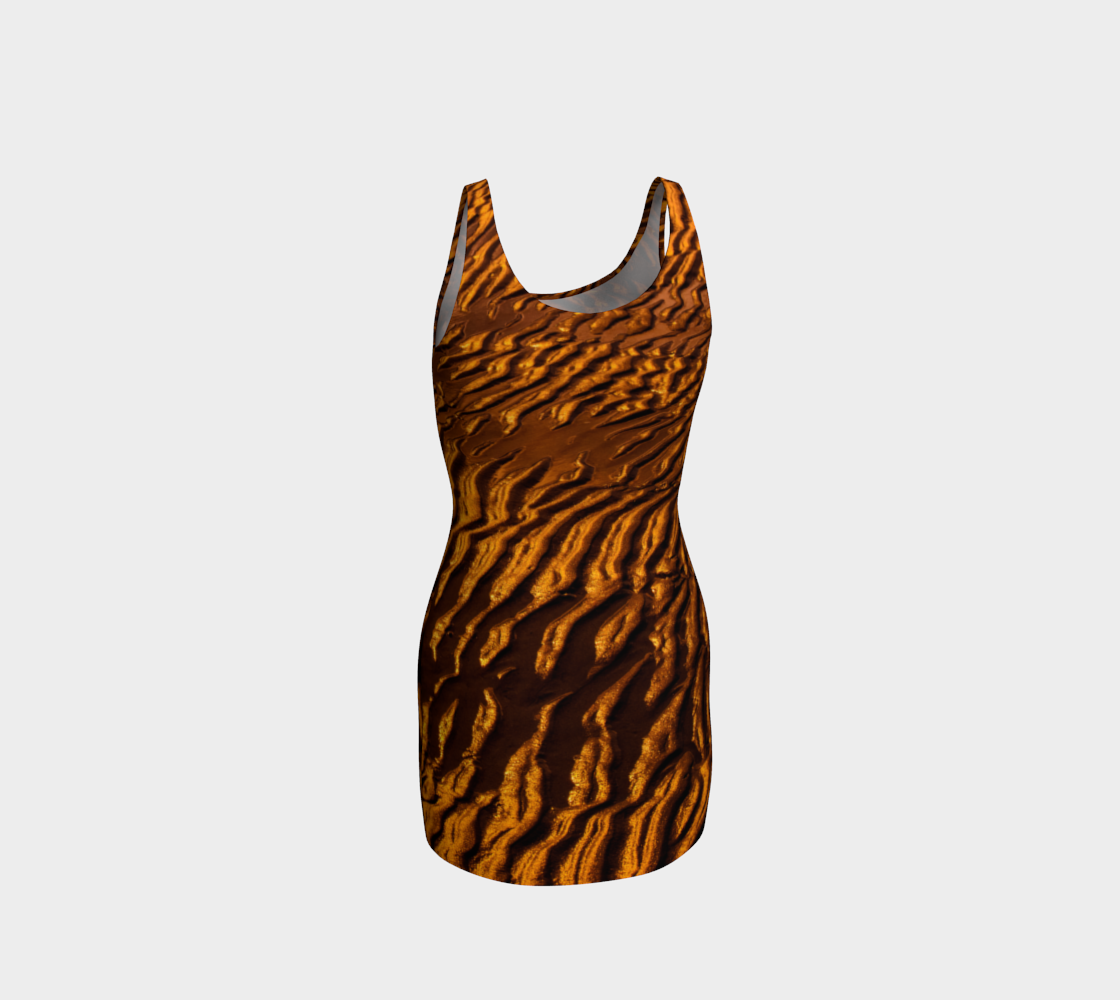 Golden Sand Body Contour Dress by Roxy Hurtubise back