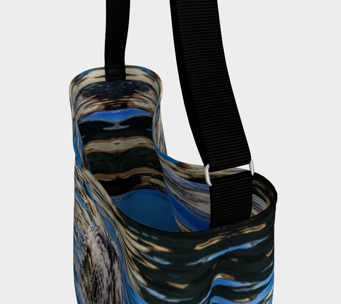 Seal of Blue Day Tote  Everyday Day Tote for Everything!  Van Isle Goddess ultimate tote bag!   Adjustable strap for comfort, the tote is made from soft and supple neoprene that stretches to fit whatever you can put in it!    Vibrant artwork that will never fade with washing.  Seal of Blue Artwork by  Roxy Hurtubise with blue interior.